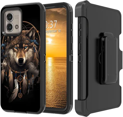 Vista 207 de Funda para Moto G Stylus 5G 2023 con funda de clip para cinturón y soporte, resistente de doble capa, resistente a prueba de golpes, para Motorola