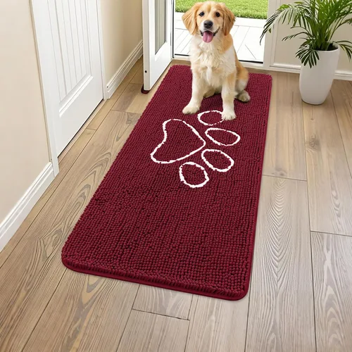 Vista 118 de Smiry Tapete para puerta de perro para patas fangosas, absorbente y Gris y negro
