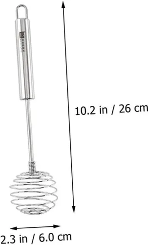 Vista 7 de SHOWERORO Mezclador de huevos de mano de acero inoxidable, agitador de cocina para hornear, gancho de almacenamiento, fácil de limpiar y diseño