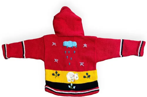 Vista 13 de Peruvian Wool Knitted Sweater with hoodie for babies & toddlers, Unisex, Chompas Peruanas, fall winter sweater