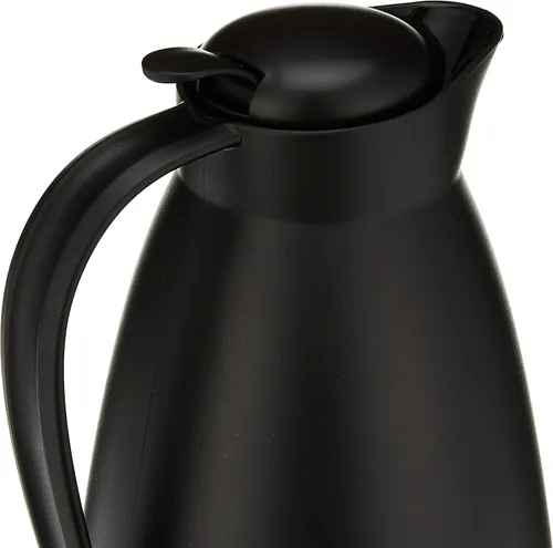 Vista 5 de Garrafa térmica Alfi de plástico esmerilado al vacío con vidrio, Negro