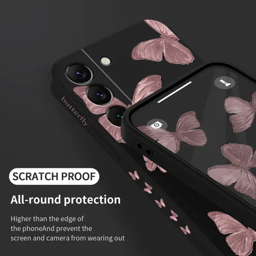 Vista 7 de LEECG Funda para Samsung Galaxy S22, Diseños de Flores Elegantes de Silicona Suave con Protección contra Caídas y Resistente a Huellas Dactilares