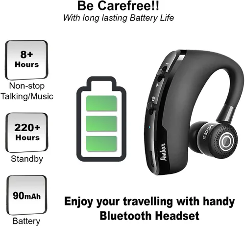Vista 3 de Ambar Auricular inalámbrico Bluetooth para llamadas con micrófono integrado, compatible con iPhone, Android, auriculares para teléfonos celulares