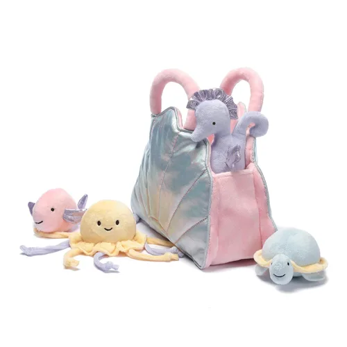 Vista 3 de Lambs & Ivy Peluche Interactivo Acuático/Concha Marina con Juguetes de Animales de Peluche
