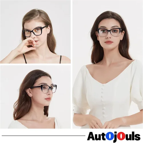 Vista 2 de 3-Pack Reading Glasses for Women Style Frame Spring Hinge Clear Lens Readers Glasses