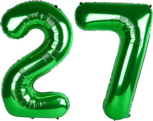 Vista 42 de Globos con números de 40 pulgadas, color negro, para decoraciones de cumpleaños de 10 a 100 años Jumbo 40In & Vibrant Color, With Hanging Holes