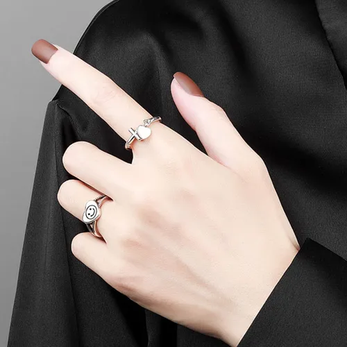 Vista 8 de 925 Sterling Silver Ring Minimalist Adjustable Rings Band Handmade Rings for Women Girls
