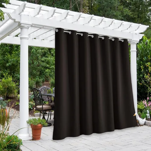 Vista 155 de NICETOWN Cortina para Exteriores para Patio Impermeable de 84 Pulgadas de Ancho, Aislamiento Térmico con Ojales Antioxidantes Bloqueo UV Cortina