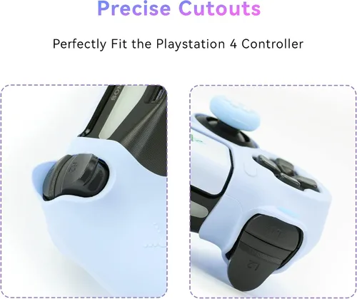 Vista 5 de GeekShare Cat Paw PS4 Controller Skin Funda protectora de silicona antideslizante para Playstation 4 DualSense Controlador Inalámbrico - Azul