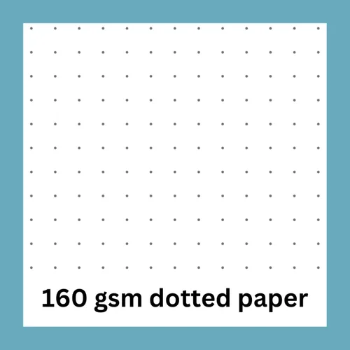 Vista 4 de RICCO BELLO Diario de cuadrícula de puntos de tapa dura, estrellas de luna negra, 5.7 x 8.4 pulgadas Diseño plano, soporte para bolígrafos, papel