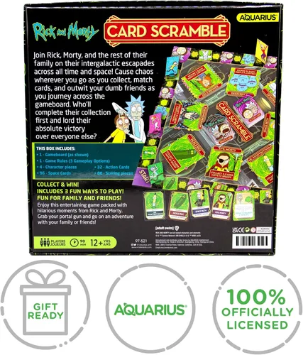 Vista 6 de AQUARIUS Rick & Morty Card Scramble - Divertido juego de fiesta familiar para niños, adolescentes y adultos, regalo entretenido de noche de juego