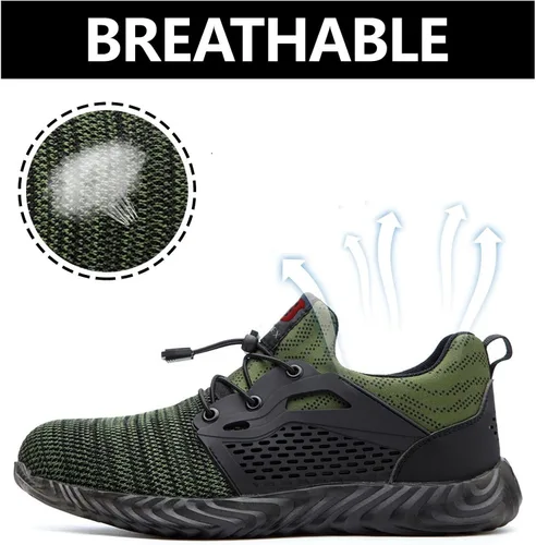 Vista 45 de SUADEX Zapatos deportivos con punta de acero para hombres y mujeres, indestructibles, ligeros, cómodos, antideslizantes, puntera compuesta