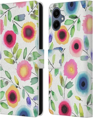 Vista 290 de Head Case Designs Officially Licensed Ninola Ditsy Flowers Yellow Nature Bold Leather Wallet Case Compatible with Samsung Galaxy A07 4G