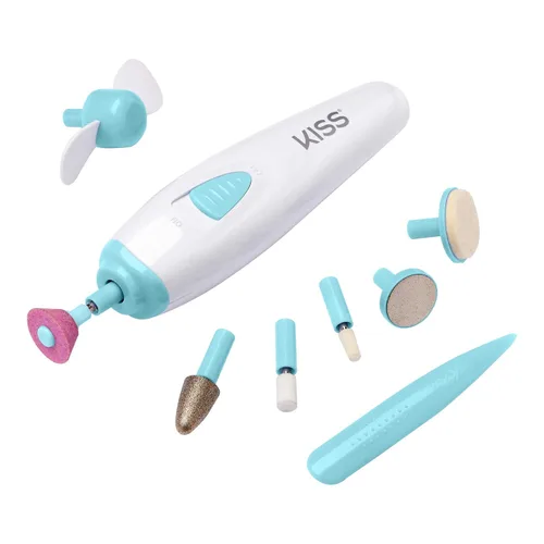 Vista 6 de Kiss Professional, taladro eléctrico de uñas, lima de uñas eléctrica y sistema de secado de uñas, incluye 12 accesorios, empujador de cutículas