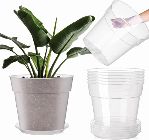 Vista 14 de Baderke 3 Pack Clear Nursery Pot,9.25 Inches