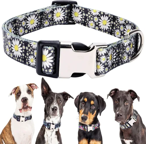 Vista 37 de Collares para perros pequeños, con patrón de impresión 3D, de nailon suave, ajustables, para perros pequeños, medianos, grandes, hembra, niño 1