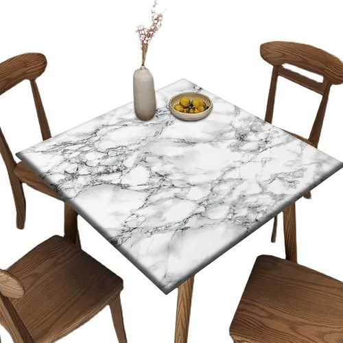 Vista 13 de Mantel redondo ajustable con borde elástico floral azul, mantel con borde elástico de estilo floral pastoral, almohadilla de mesa de poliéster
