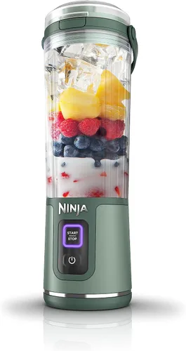 Vista 13 de Ninja Blast Portable Blender, Cordless, 18oz Vessel, Forest Green, BC151EM USB-C recargable, mezcla inalámbrica en cualquier lugar. BlastBlade Verde