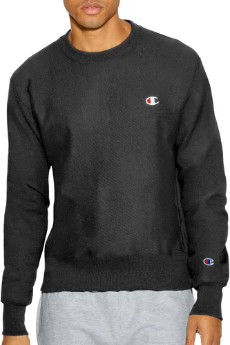 Vista 29 de Champion - Sudadera con cuello redondo para hombre, tejido invertido, sudadera de forro polar pesado para hombre Negro