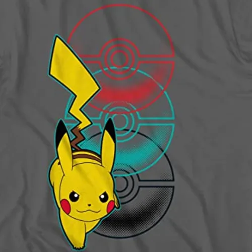 Vista 2 de Pokemon Pikachu Big Boys Camiseta de manga corta - Pikachu Lightning Energy Bounce