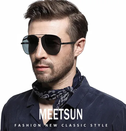 Vista 3 de MEETSUN Gafas de sol polarizadas clásicas para hombres y mujeres con protección UV400