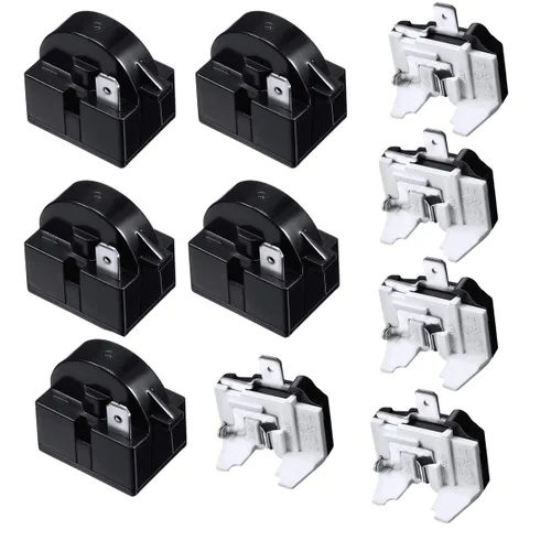 Vista 8 de Kit de relé y sobrecarga para compresor de refrigerador, 2 juegos de arrancadores de refrigerador QP2-4R7 4.7 ohmios 1 pin para refrigerador, relés