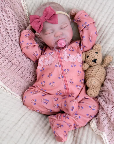 Vista 9 de Aori Muñecas Reborn de bebé realistas de 20 pulgadas, muñeca recién nacida de niña durmiendo ultra realista con cuerpo ponderado y muñeca de vinilo