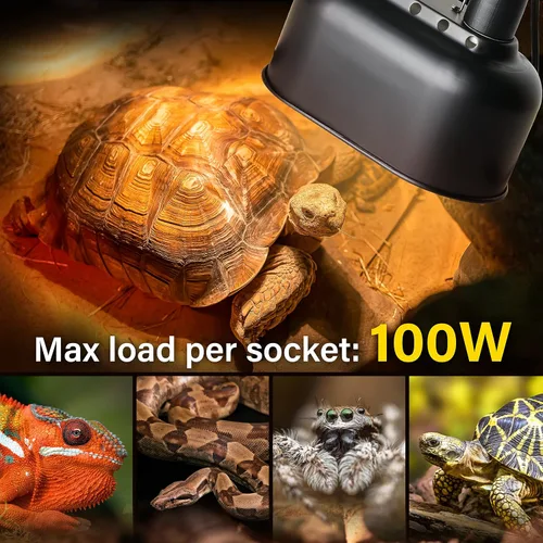 Vista 5 de Simple Deluxe Accesorio de Lámpara para Reptiles Luz de Cúpula de Aluminio Diseño de Integración de Tapa Doble Profunda Lámpara de Calor-Iluminación