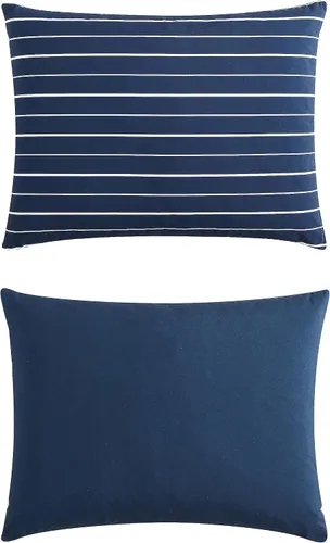 Vista 3 de Nautica - Juego de funda de edredón tamaño individual, ropa de cama de microfibra suave reversible con funda a juego, decoración del hogar sólida