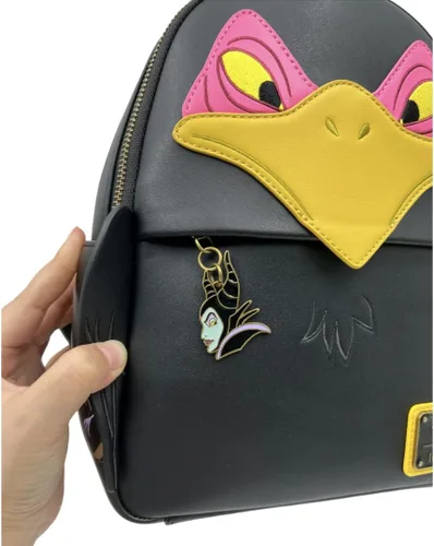 Vista 6 de Loungefly Disney Sleeping Beauty's Maléfica Diablo Cosplay - Bolso de hombro con doble correa, Negro
