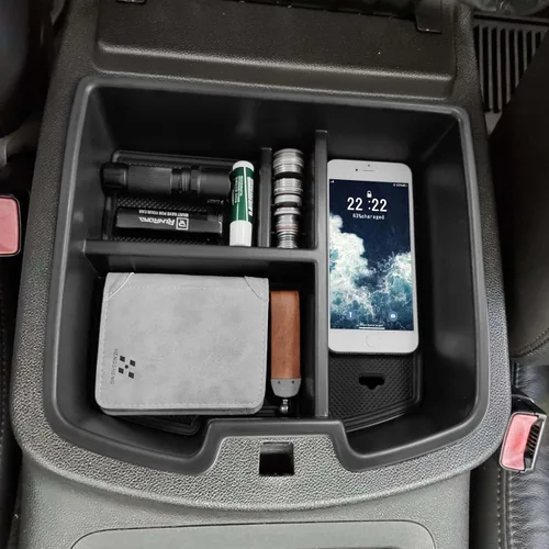 Vista 7 de RUNROAD Organizador de consola compatible con 2007-2014 GMC Sierra 2500 3500/Chevy Silverado 2500 3500/Tahoe/Yukon XL/Suburban 1500 y 07-13 Sierra