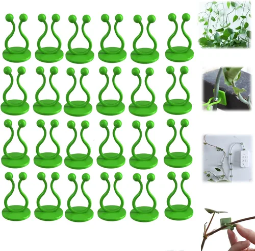Vista 14 de HISKI Clips de pared para escalada de plantas, fijador de plantas verdes con gancho autoadhesivo, clips de pared para plantas trepadoras, clips