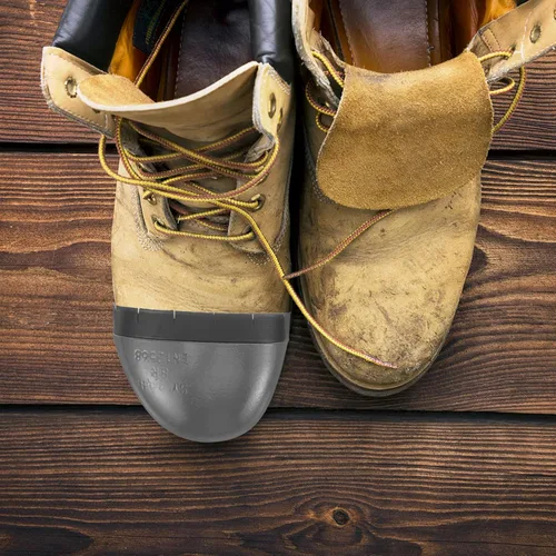 Vista 9 de Housoutil Protector de pies, protectores metatarsianos de punta de acero, fundas de zapatos de dedo del pie de tamaño universal para botas
