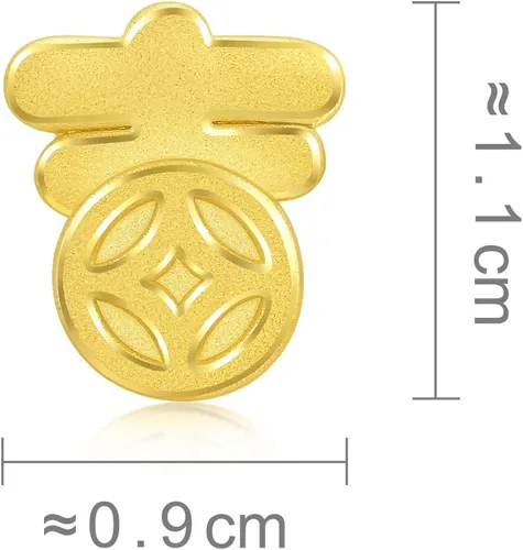 Vista 6 de CHOW SANG SANG 999 24K Solid Gold Mini Charm Lucky Chinese Character Blessing Charm Bracelet for Women 93082C