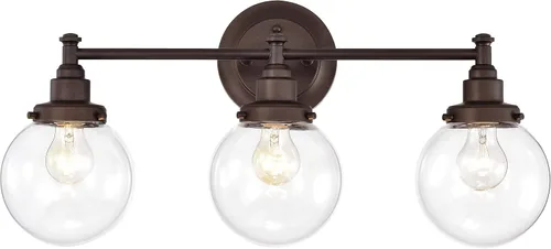 Vista 7 de Chloe Lighting Milo - Accesorio de tocador de baño de bronce aceitado de 3 luces de transición de 24 pulgadas de ancho