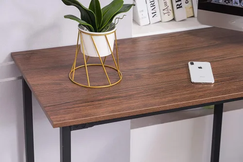 Vista 6 de ivinta Escritorio para computadora en forma de L, escritorio de esquina moderno para espacio pequeño, sala de estar, dormitorio, 7121 (marrón)