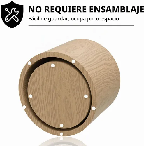 Vista 4 de Mesa Auxiliar de Madera Redonda Mesas de Centro Pequeñas Juego de Mesas Auxiliares Anidables de 2 para Sala de Estar Dormitorio Oficina, Sin Montaje