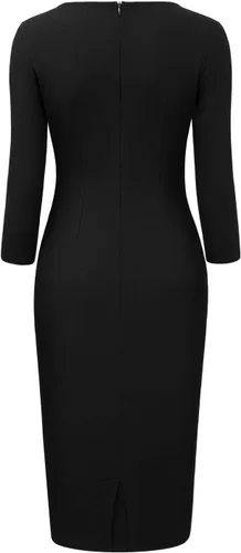 Vista 7 de Miusol Vestido de cóctel de manga 23 con volantes retro para mujer