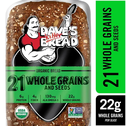 Vista 8 de Dave's Killer Bread 21 granos enteros y semillas, pan orgánico de grano entero, pan de 27 onzas