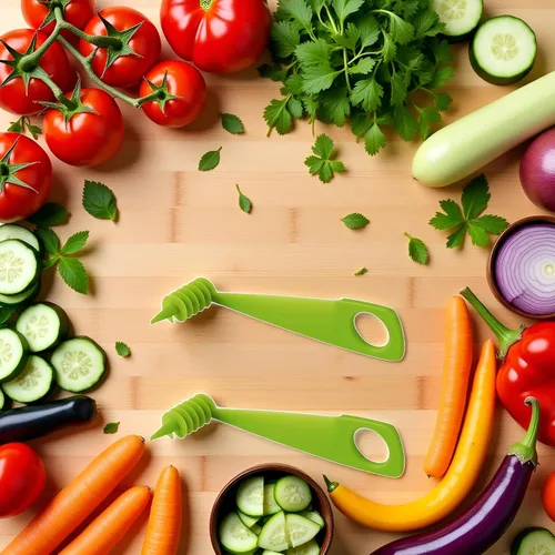 Vista 5 de 2 piezas de cortador verde manual tornillo espiral rebanador patata zanahoria pepino verduras cuchillo espiral accesorios de cocina herramientas