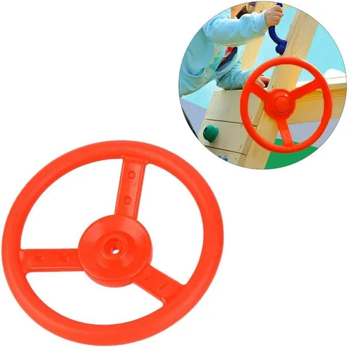 Vista 8 de VGEBY 1 Volante Swingset, plástico al aire libre de los niños del volante del accesorio del patio de juegos Swing Set (rojo) 0