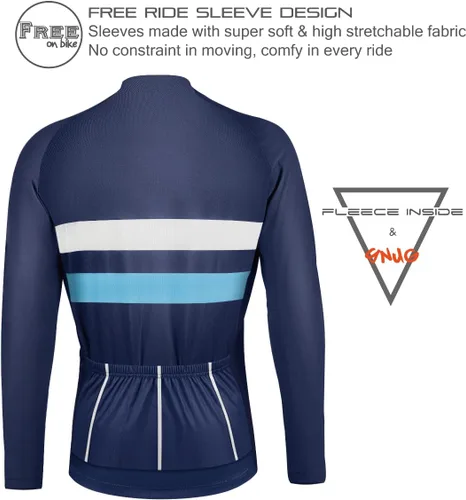 Vista 2 de CEROTIPOLARSnugFitCyclingBikeJerseysFleeced,FallWinterLongSleeveBicycleJackets