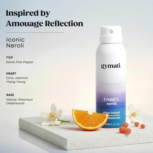 Vista 5 de Gymati Desodorante corporal natural en aerosol sin aluminio, unisex, paquete de 2