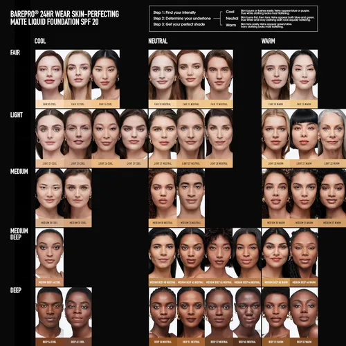 Vista 5 de bareMinerals BarePro 24HR Wear Matte Liquid Foundation Mineral SPF 20, Base de maquillaje de cobertura completa para piel madura, libre de aceite
