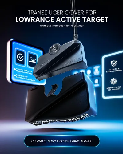 Vista 3 de Sonar Shield Transducer Cover for Lowrance Active Target & Active Target 2 – Pro Series Impact-Resistant Travel Case