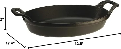 Vista 2 de staub Dish 40509-342 - Plato ovalado apilable, negro, 12.6 pulgadas (12.6 in), esmalte, hierro