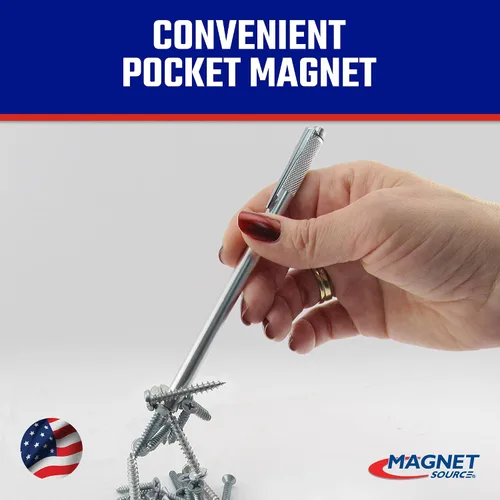Vista 4 de Master Magnetics Herramienta magnética de neodimio con clip de bolsillo, 5.75 pulgadas de longitud, soporte de 2 libras, 07264