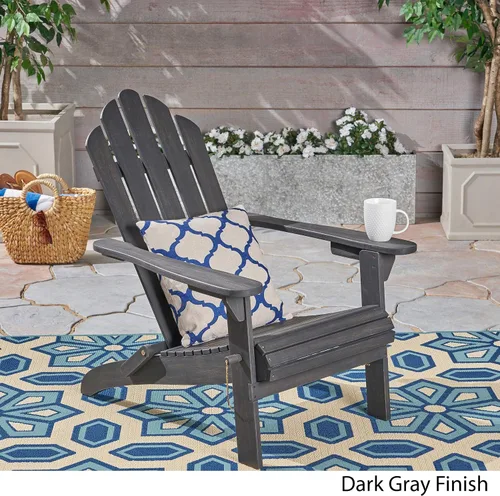 Vista 4 de Christopher Knight Home Cara Silla Adirondack plegable de madera de acacia para exteriores, acabado azul