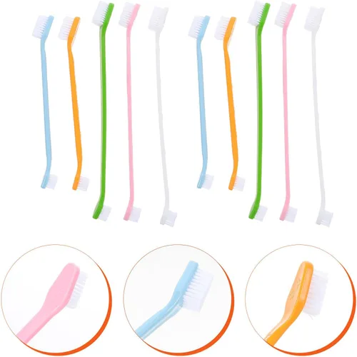 Vista 7 de Nylon PET Toothbrush Teeth Cleaning for Cats Dual Head 10pcs