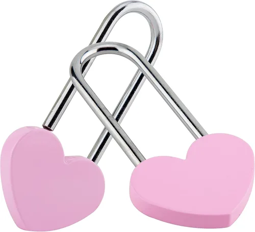 Vista 52 de Candado de amor VeYocilk de 3.5" 50mm en forma de corazón, candado de corazón negro para deseos de amor, ideal para bodas, San Valentín